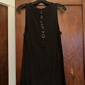 Phillip Lim Black Sleeveless Cotton Top with Sequin Detail